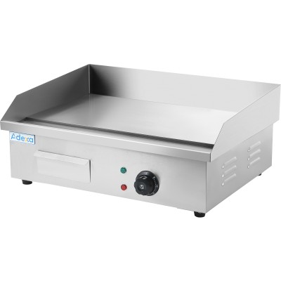Kommerciel grillplade glat 550x400x240mm 3kW elektrisk | Adexa HEG818