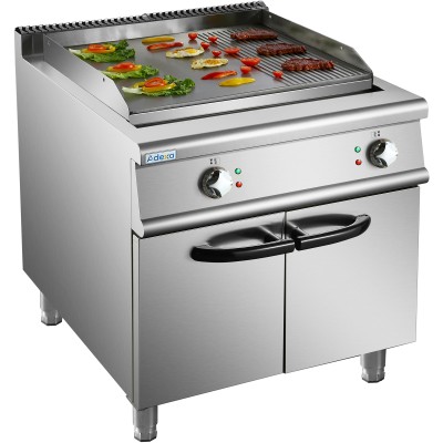 Professionel kogeplade/stegebord på underskab Elektrisk 12kW Glat/Rustet | Adexa HER906A