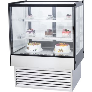 Konditormonter Bagtilgængelige døre Lige front 2 hylder 1200x700x1200mm Rustfrit stål & Sort | Adexa HL1200B2