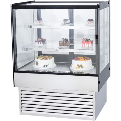 Konditormonter Bagtilgængelige døre Lige front 2 hylder 900x700x1200mm Rustfrit stål & Sort | Adexa HL900B2
