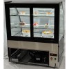Konditormonter Bagtilgængelige døre Buet front 3 hylder 1000x700x1300mm Rustfrit stål & Sort | Adexa HL1000EM3