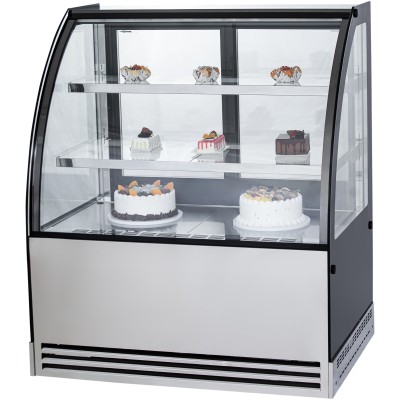 Konditormonter Bagtilgængelige døre Buet front 2 hylder 1000x700x1200mm Rustfrit stål & Sort | Adexa HL1000EM2
