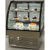 Konditormonter Bagtilgængelige døre Rund front 2 hylder 900x700x1200mm Rustfrit stål & Sort | Adexa HL900S2
