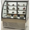 Konditormonter Bagtilgængelige døre Rund front 3 hylder 700x700x1300mm Rustfrit stål & Sort | Adexa HL700S3