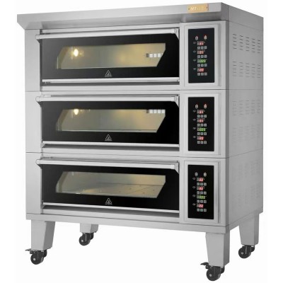 Bageriovn Elektrisk 3 kamre 6 x 400x600mm bakker 400°C Mekanisk styring 19,8kW 400V | Adexa HTD60KI