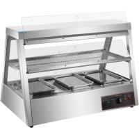 Varmeenhed med belysning Åbningsdøre på begge sider 2 hylder 1100x655x740mm Bænkmodel | Adexa HW2X3