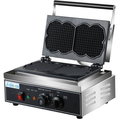 Kommercielt vaffeljern 1,55 kW 2 vafler Bordplade | Adexa HX116