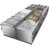 Professionelt gaskomfur med elektrisk ovn og kabinet 6 brændere 45kW+5,8kW | Adexa HGR776A