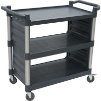 Servicevogn med lukkede ender Stor 3 hylder 1010x500x980mm | Adexa HZMCC5013
