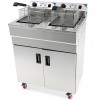 Professionel frituregryde med underskab, 2 x 16 liter, 3+3 kW, gulvmodel | Adexa IEF162C