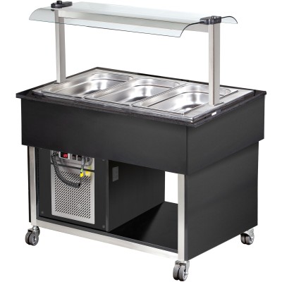 Kølet Salatbar vagn 3xGN1/1 Sort | Adexa MBC811BB