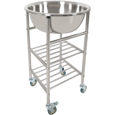 Skålvogn i rustfrit stål inkl. 25 liters skål To hylder 514x350x838mm | Adexa MBXS001