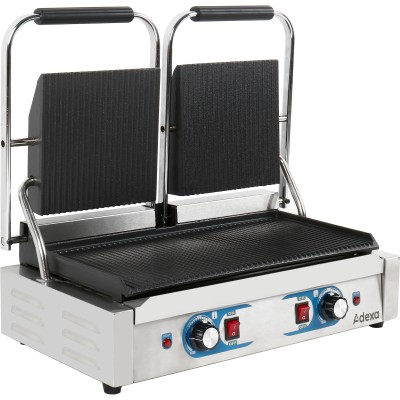 Professionel kontaktgrill med dobbelt ribbe 3,6 kW | Adexa MLP813