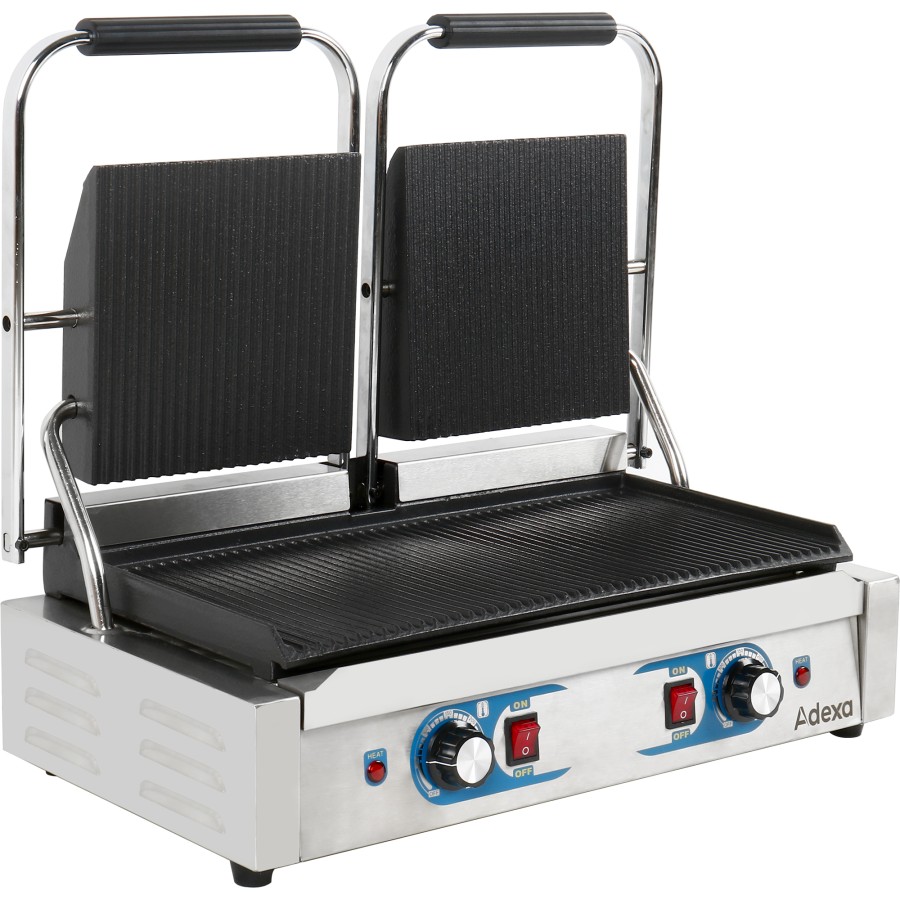Professionel kontaktgrill med dobbelt ribbe 3,6 kW | Adexa MLP813