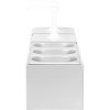 Dobbelt 3-liters pumpedispenser med 3x1,1-liters tilbehørskantiner | Adexa NHGN16B