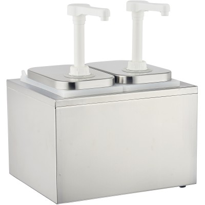 Dressing/sennep/ketchup-dispenserpumpe 2x2 liter rustfrit stål | Adexa NHP002
