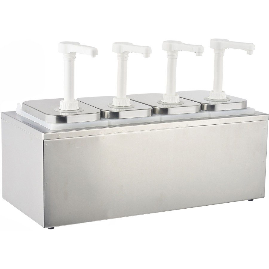 Dressing/sennep/ketchup-dispenserpumpe 4x2 liter rustfrit stål | Adexa NHP004