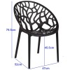 Spisebordsstol / restaurantstol plast sort indendørs/udendørs | Adexa WW030BLACK