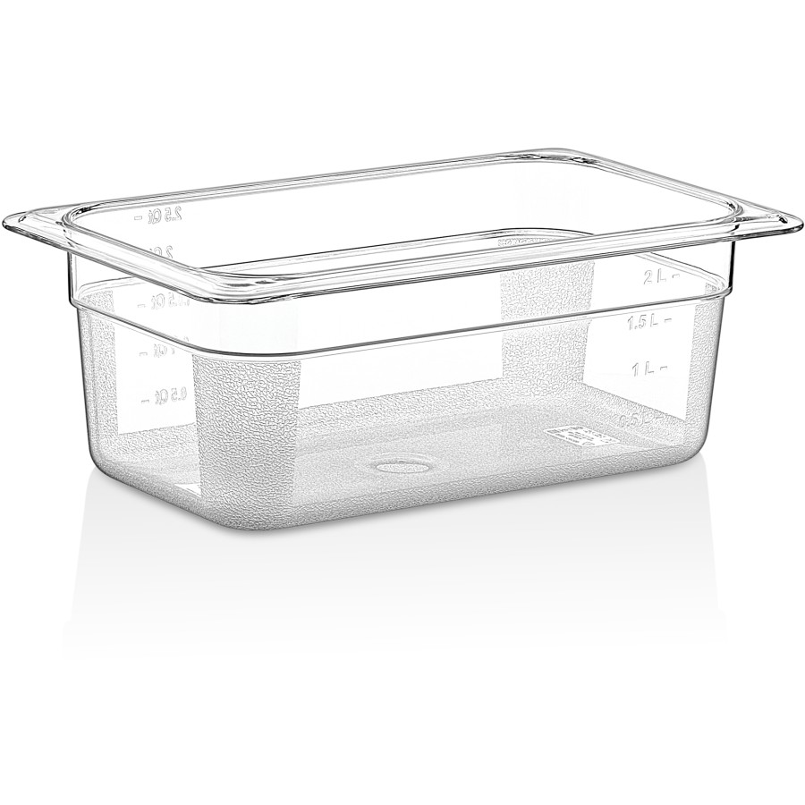 GN-kantin Polycarbonat GN1/4 Dybde 100mm Transparent | Adexa P8144