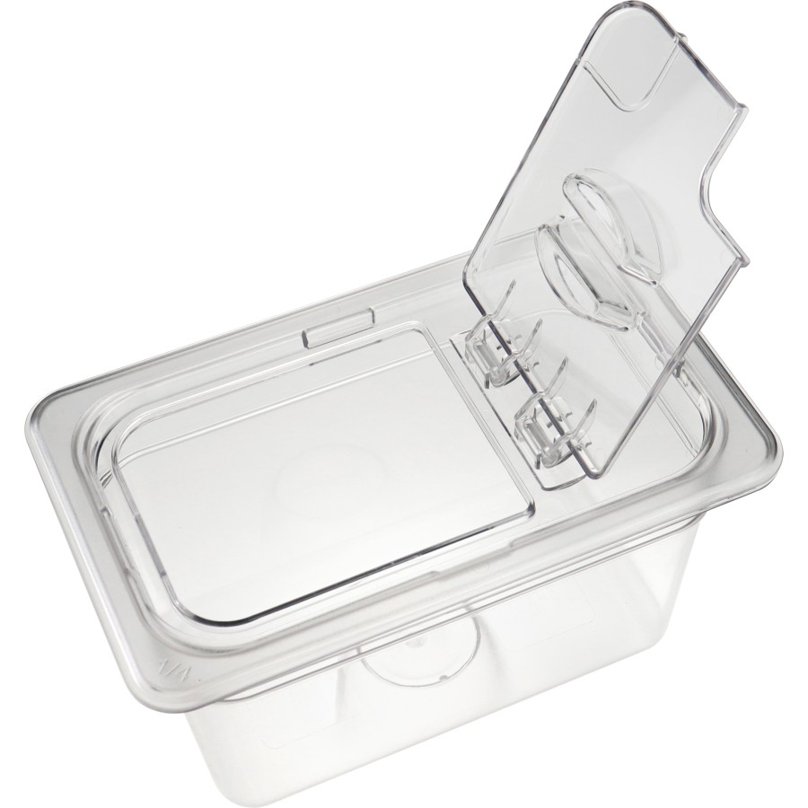 Kantinelåg med flip-lås Polycarbonat GN1/4 | Adexa P814LF