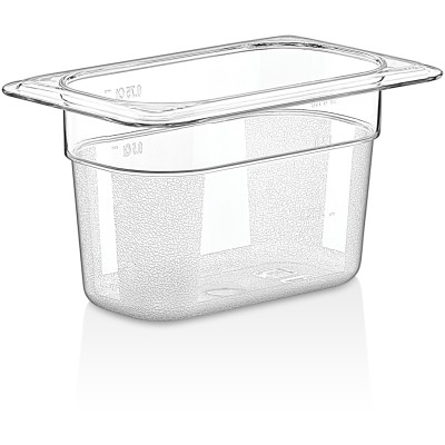 GN-kantin Polycarbonat GN1/9 Dybde 100mm Transparent | Adexa P8194