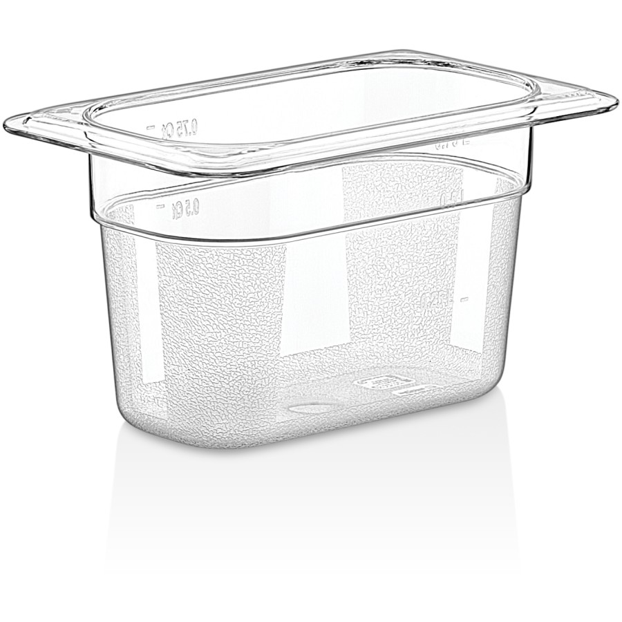 GN-kantin Polycarbonat GN1/9 Dybde 100mm Transparent | Adexa P8194