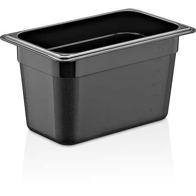 GN-kantine Polycarbonat GN1/4 Dybde 150mm Sort | Adexa PB8146