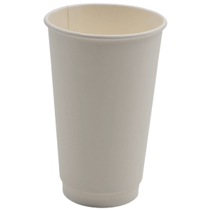500-pak Papkrus / Engangskrus hvid 473 ml dobbeltvæg | Adexa PCDW16W