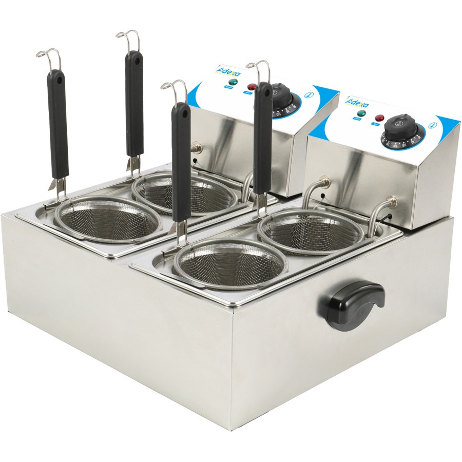 Professionel pastakoger elektrisk 4 kurve 2x4 liter Bordmodel | Adexa PCM4L2