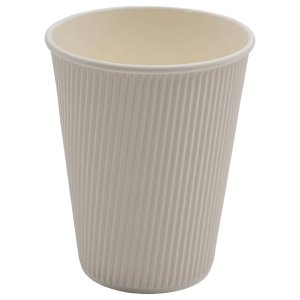 500-pak Papkrus / Engangskrus Hvid 355 ml rillet | Adexa PCRW12W