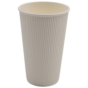 500-pak Papkrus / Engangskrus Hvid 473 ml rillet | Adexa PCRW16W