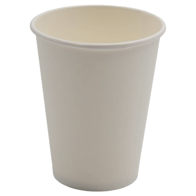 1000-pak Papkrus / Engangskrus hvid 355 ml enkeltvæg | Adexa PCSW12W
