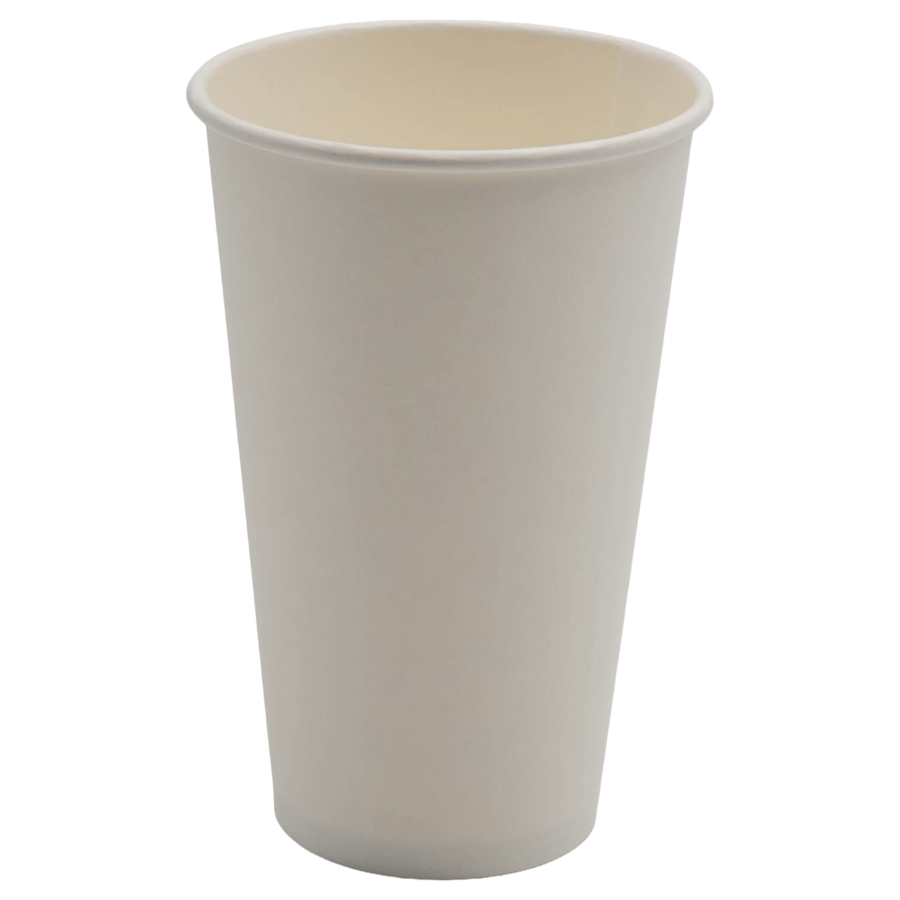 1000-pak Papkrus / Engangskrus hvid 473 ml enkeltvæg | Adexa PCSW16W
