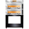Premium pizzaovn til 2 pizzaer (12 x 35 cm), 16 kW, opadgående låge, rustfri front | Adexa PEF105702SE