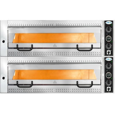 Premium pizzaovn til 2 pizzaer (12 x 35 cm), 16 kW, opadgående låge, rustfri front | Adexa PEF105702SE