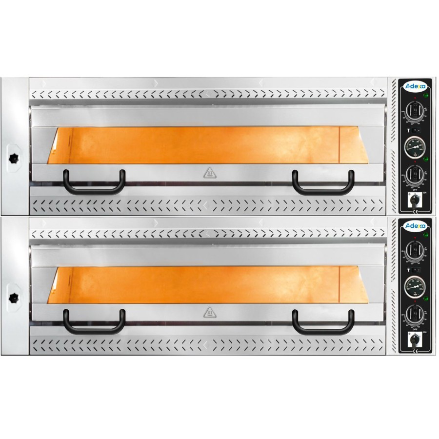 Premium pizzaovn til 2 pizzaer (12 x 35 cm), 16 kW, opadgående låge, rustfri front | Adexa PEF105702SE