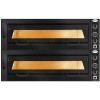Premium pizzaovn til 2 pizzaer (12 x 35 cm), 16 kW, opadgående låge, sort front | Adexa PEF105702SEB
