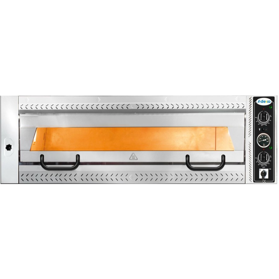Premium pizzaovn til 6 x 35 cm pizzaer, 8 kW, opadgående låge, rustfri front | Adexa PEF10570SE