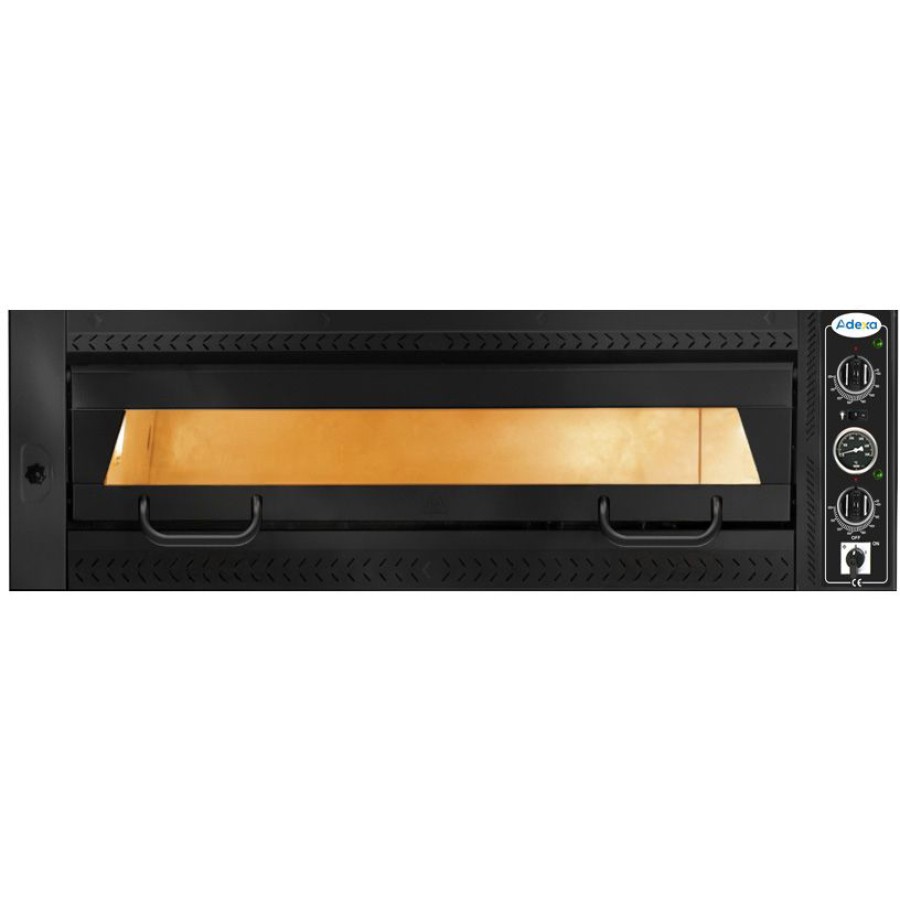 Premium pizzaovn til 6 x 35 cm pizzaer, 8 kW, opadgående låge, sort front | Adexa PEF10570SEB