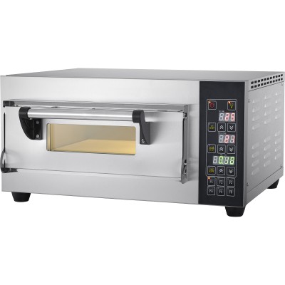 Professionel pizzaovn Elektrisk 1 kammer 1 pizza x 35cm 400°C Digital styring 2,6kW 230V | Adexa PS441S