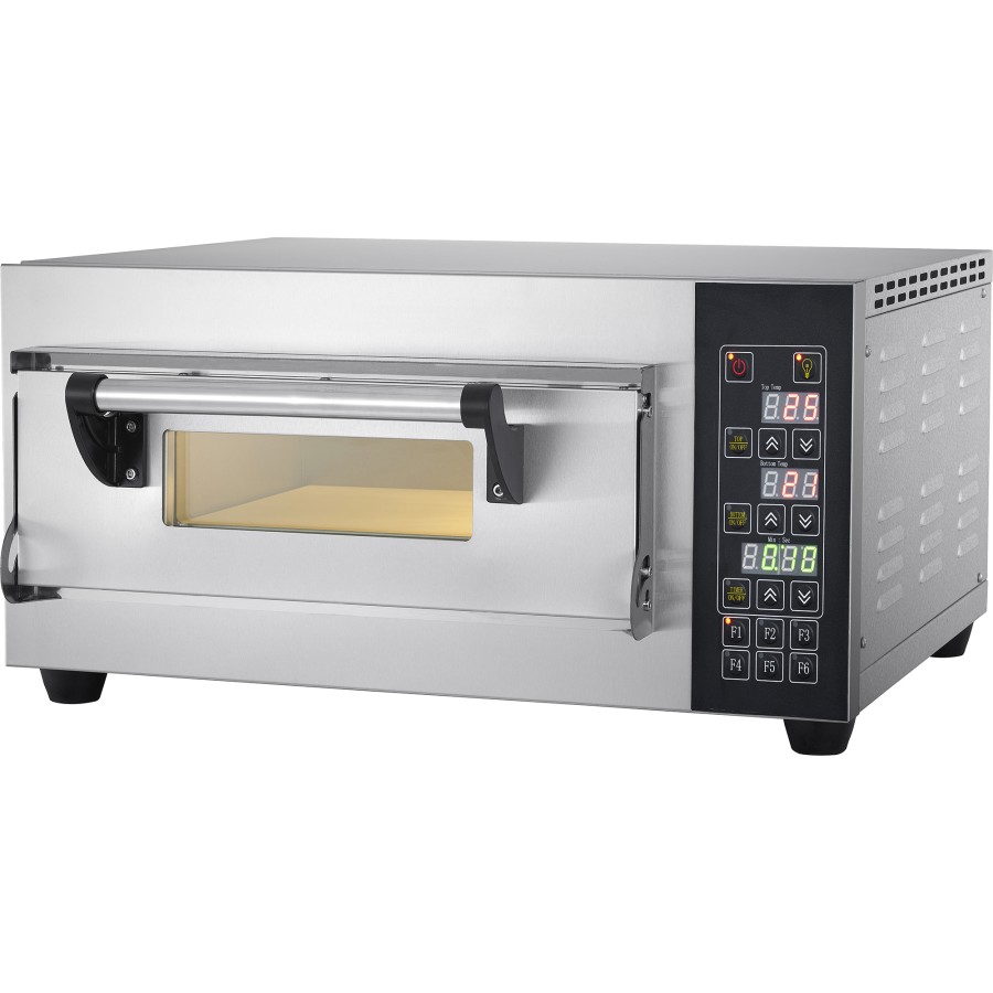 Professionel pizzaovn Elektrisk 1 kammer 1 pizza x 35cm 400°C Digital styring 2,6kW 230V | Adexa PS441S