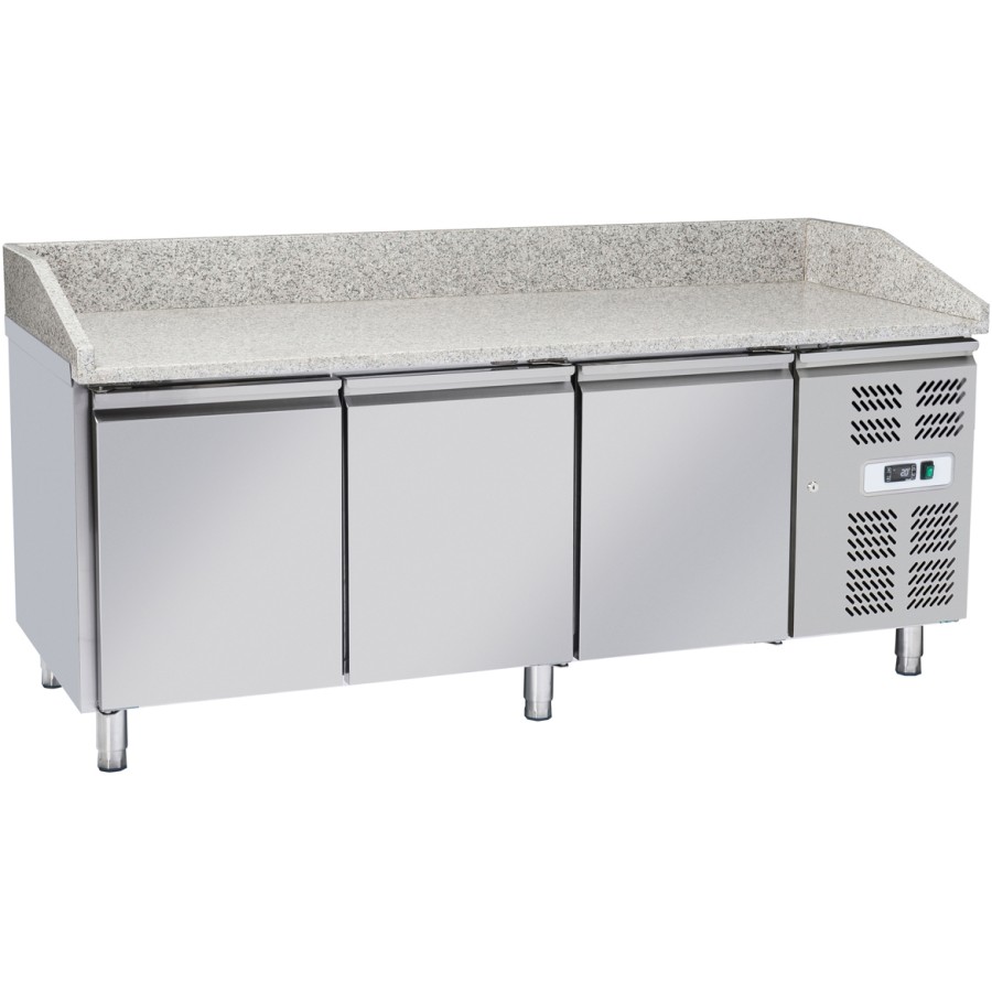 Pizzakølebord med granitbordplade 3 døre Dybde 800mm | Adexa PZ36