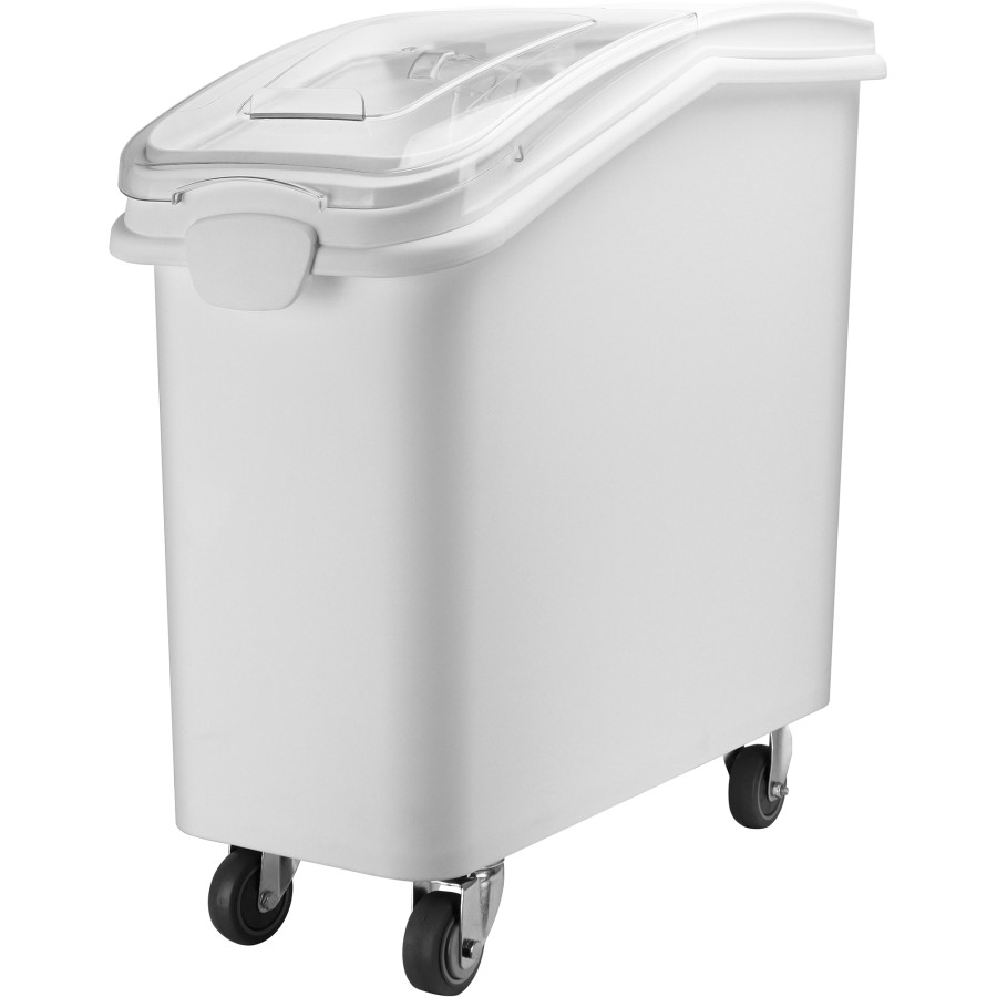 Ingrediensbeholder med hjul og løftbart gennemsigtigt låg 120 liter | Adexa QHID120