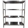 Rustfri Reol Runde ben 4 hylder 1500x500x1550mm | Adexa QHRS1505