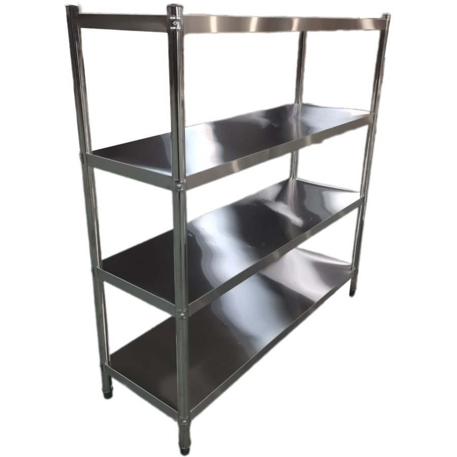 Rustfri Reol Runde ben 4 hylder 1500x500x1550mm | Adexa QHRS1505