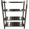 Rustfri Reol 4 justerbare hylder med huller 1200x500x1550mm | Adexa QHSSAP1205