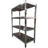 Rustfri Reol Firkantede ben 4 hylder med huller 1500x500x1550mm | Adexa QHSSP1505