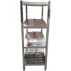 Rustfri Reol Firkantede ben 4 hylder med huller 1500x500x1550mm | Adexa QHSSP1505