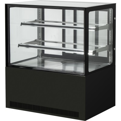 Kagemontre Lige front Sort 1000x700x1200mm 2 hylder LED-belysning | Adexa GN1000R2BLACK