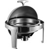 Premium Chafing Dish Roll Top Round Stainless Steel Mirror Finish 6 liter | Adexa RA2101B